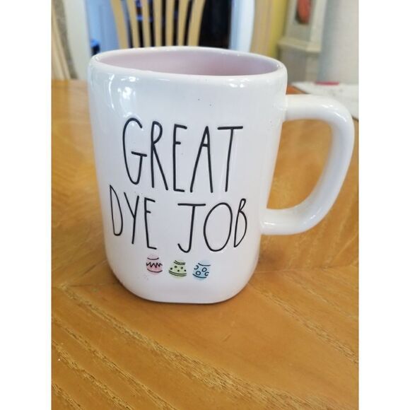 Rae Dunn GREAT DYE JOB white mug - Picture 1 of 2